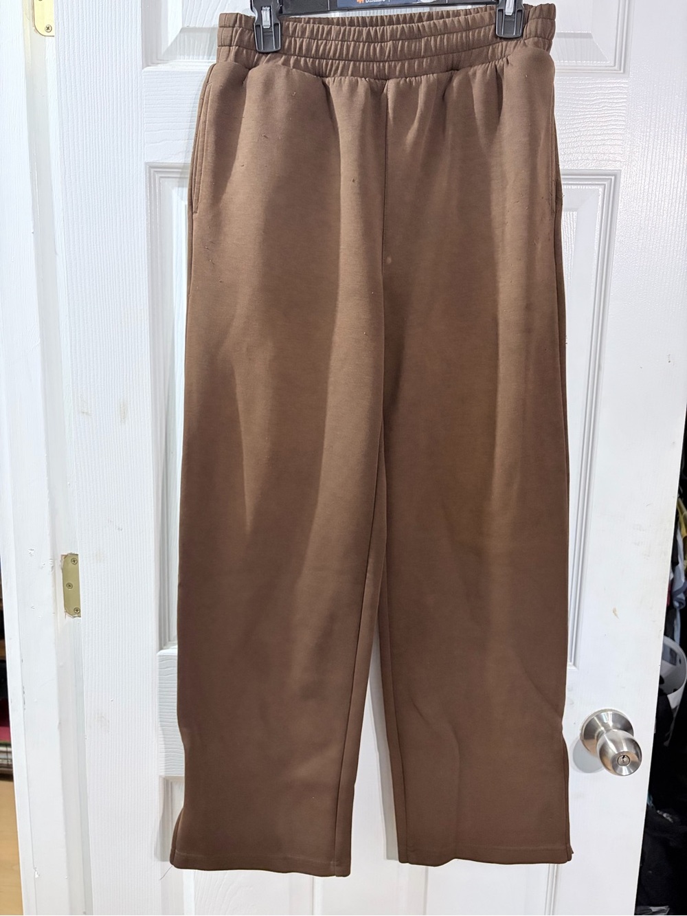 Mode of One Brown Wide Leg Elastic Waist Pants Size Small